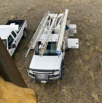 view from windmill of drill truck